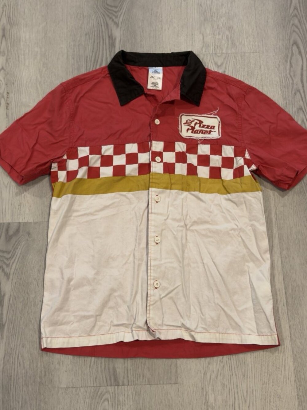 Disney Pixar Toy Story Pizza Planet Button Up Delivery Driver Uniform Shirt Smal